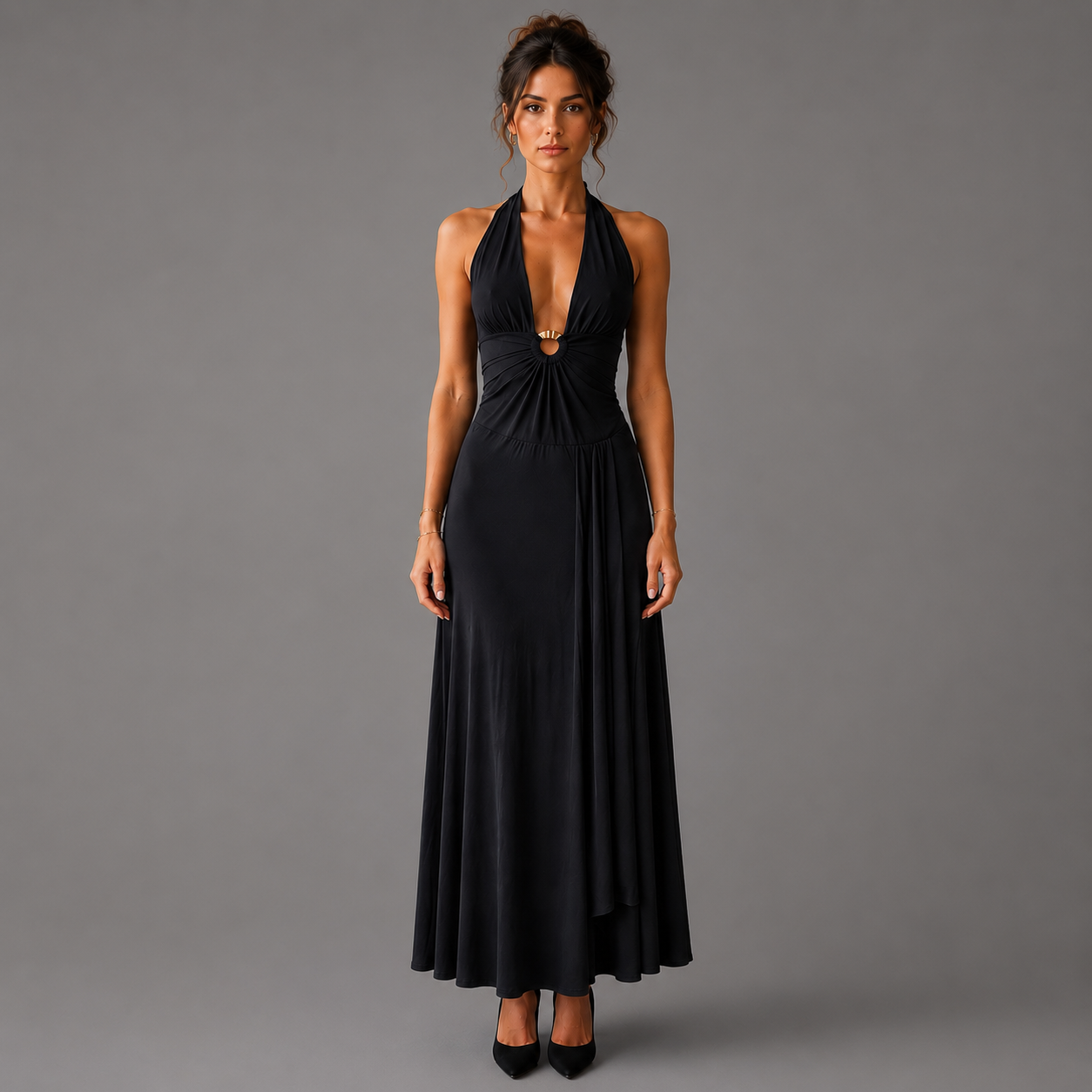 Nayara Vera | Vestido Sin Hombro y Escote en V