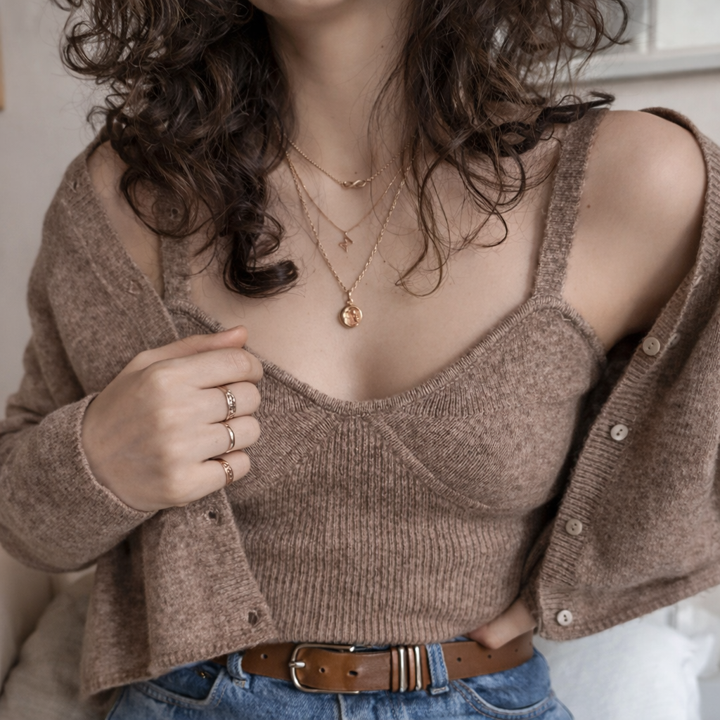 Conjunto de Punto Cardigan + Top