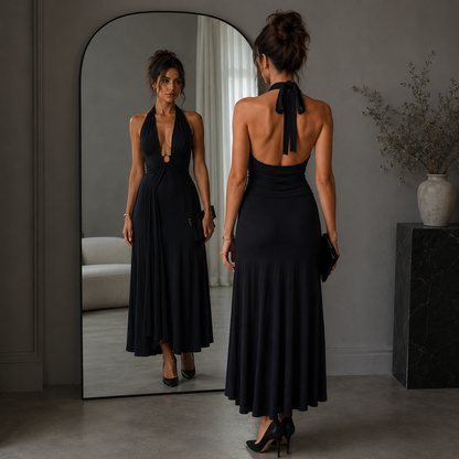 Nayara Vera | Vestido Sin Hombro y Escote en V